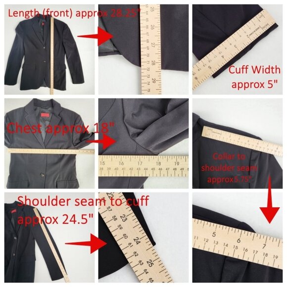 Hugo Boss Red Label Men's Sport Coat Size 40 Black Blazer Jacket (See size note) - Picture 8 of 9